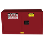 Justrite Sure-Grip Ex Piggyback Flammable Safety Cabinet - Cap. 17 Gallons - 1 Shelf - 2 S/C Doors - Red - 891721