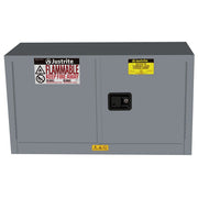Justrite Sure-Grip Ex Piggyback Flammable Safety Cabinet - Cap. 17 Gallons - 1 Shelf - 2 S/C Doors - Gray - 891723
