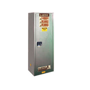 Justrite Sure-Grip Ex Slimline Flammable Safety Cabinet - Cap. 22 Gallons - 3 Shelves - 1 M/C Door - Gray - 892203