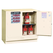 Justrite Sure-Grip Ex Undercounter Flammable Safety Cabinet - Cap. 22 Gallons - 1 Shelf - 2 S/C Doors - White - 892325