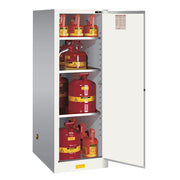 Justrite Sure-Grip Ex Deep Slimline Flammable Safety Cabinet - Cap. 54 Gallons - 3 Shelves - 1 S/C Door - White - 895425