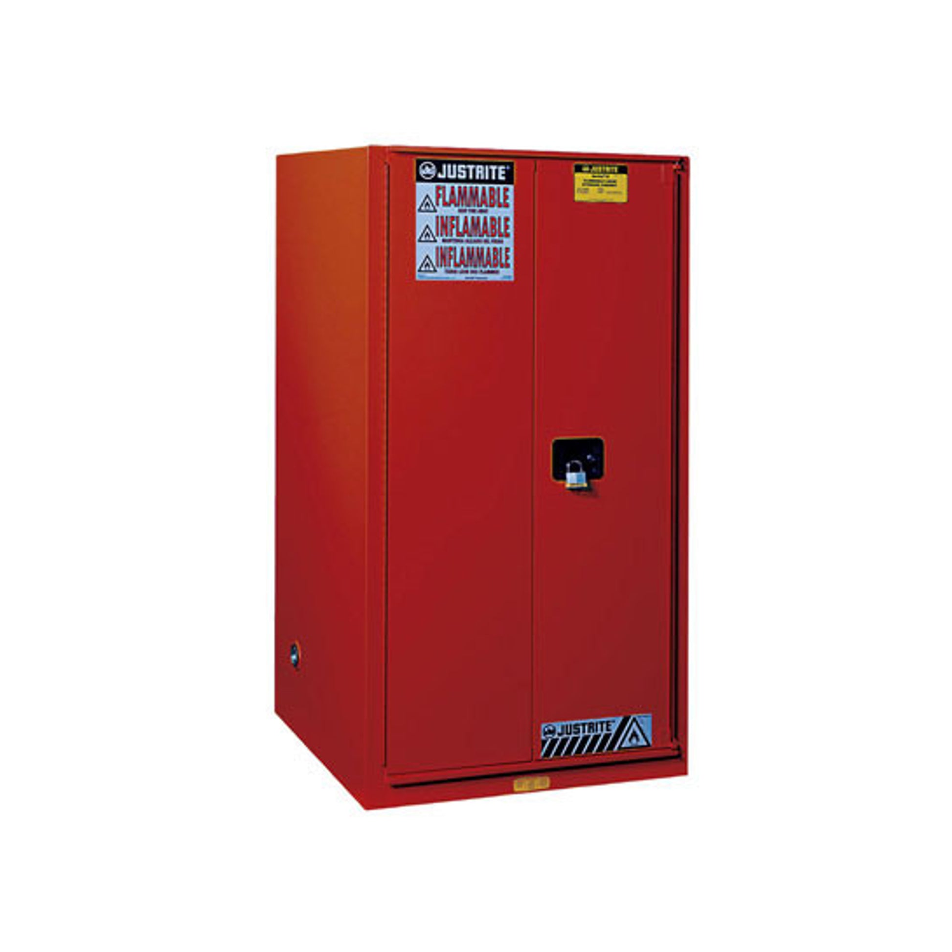 Justrite Sure-Grip Ex Combustibles Safety Cabinet For Paint And Ink - Cap. 96 Gal. - 5 Shelves - 2 S/C Dr - Red - 896031
