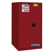 Justrite Sure-Grip Ex Flammable Safety Cabinet - Cap. 60 Gallons - 2 Shelves - 1 Bi-Fold S/C Door - Red - 896081