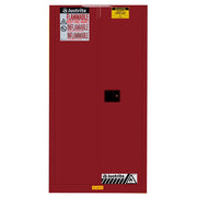 Justrite Sure-Grip Ex Vertical Drum Safety Cabinet And Drum Support - Cap. 55 Gal. - 1 Shlf - 2 S/C Doors - Red - 896221