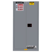 Justrite Sure-Grip Ex Vertical Drum Safety Cabinet And Drum Support - Cap. 55 Gal - 1 Shlf - 2 S/C Doors - Gray - 896223