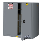 Justrite Sure-Grip Ex Vertical Drum Safety Cabinet And Drum Rollers - Cap. 60 Gal - 1 Shlf - 2 S/C Doors - Gray - 899073