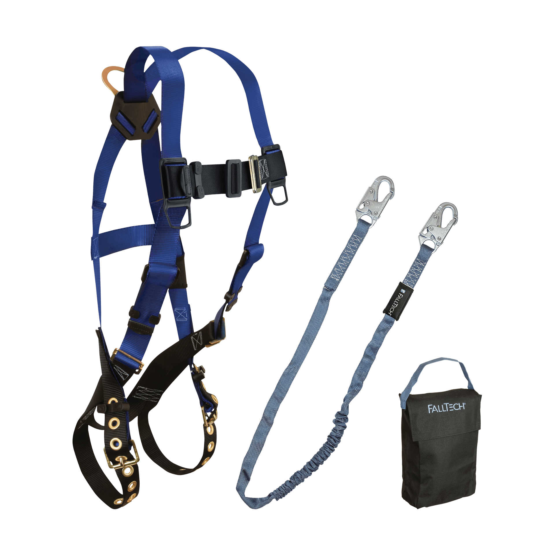 FallTech Harness and Lanyard 3-pc Kit Including Small Storage Bag (7016 8259 5005) - 9001HS