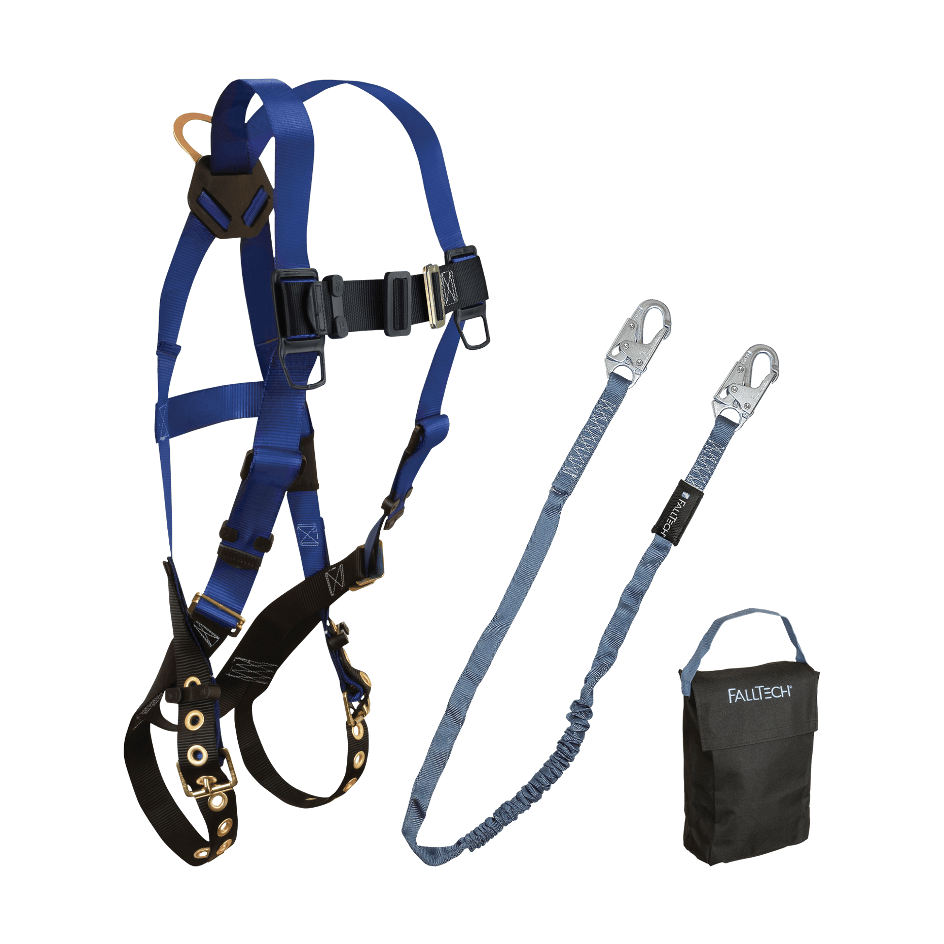 FallTech Harness and Lanyard 3-pc Kit Including Small Storage Bag (7016 8259 5005) - 9001HS