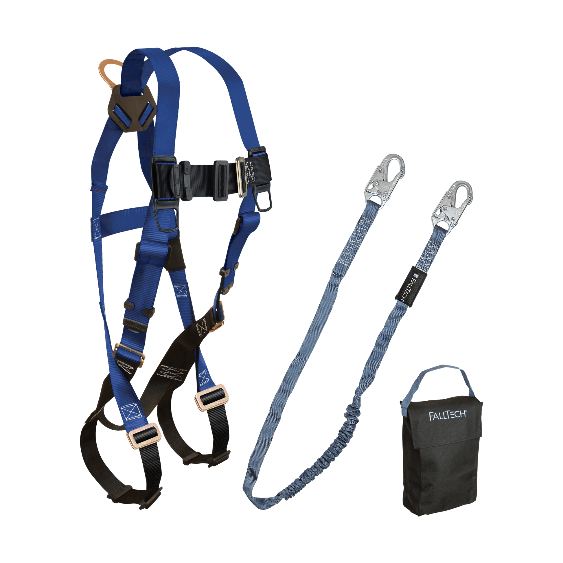FallTech Harness and Lanyard 3-pc Kit Including Small Storage Bag (7015 8259 5005) - 9005PS
