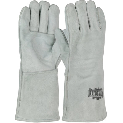 Ironcat Economy Grade Split Cowhide Leather Welder's Glove w/Cotton Lining - Gray - 1/DZ - 330-WC9010/L