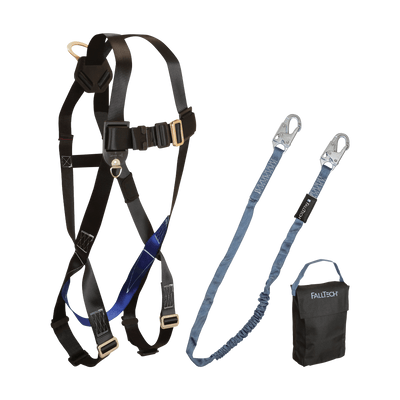 FallTech Harness and Lanyard 3 pc Kit Including Small Storage Bag (7007 8259 5005P) - 9010CP
