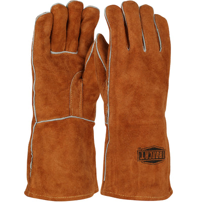 Ironcat Premium Grade Split Cowhide Leather Welder's Glove w/Cotton Lining & DuPont Kevlar Stitching - Brown - 1/DZ - 330-WC9020/L
