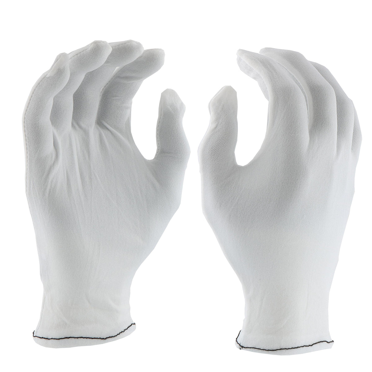 PIP CE Gloves 70 Denier Tricot Inspection Glove w/Rolled Hem Cuff - White - 1/DZ - 330-WC906/M