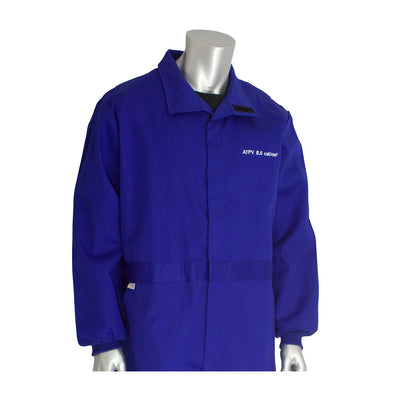 PIP Arc Clothing AR/FR Dual Certified Coverall w/Vented Back - 8 Cal/cm2 - Blue - 1/EA - 9100-2120D