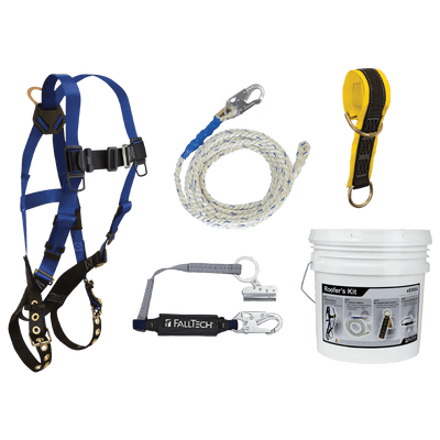 FallTech Roofer's Kit with 6' Pass-trough Anchor and Trailing Rope Adjuster - 9103JK