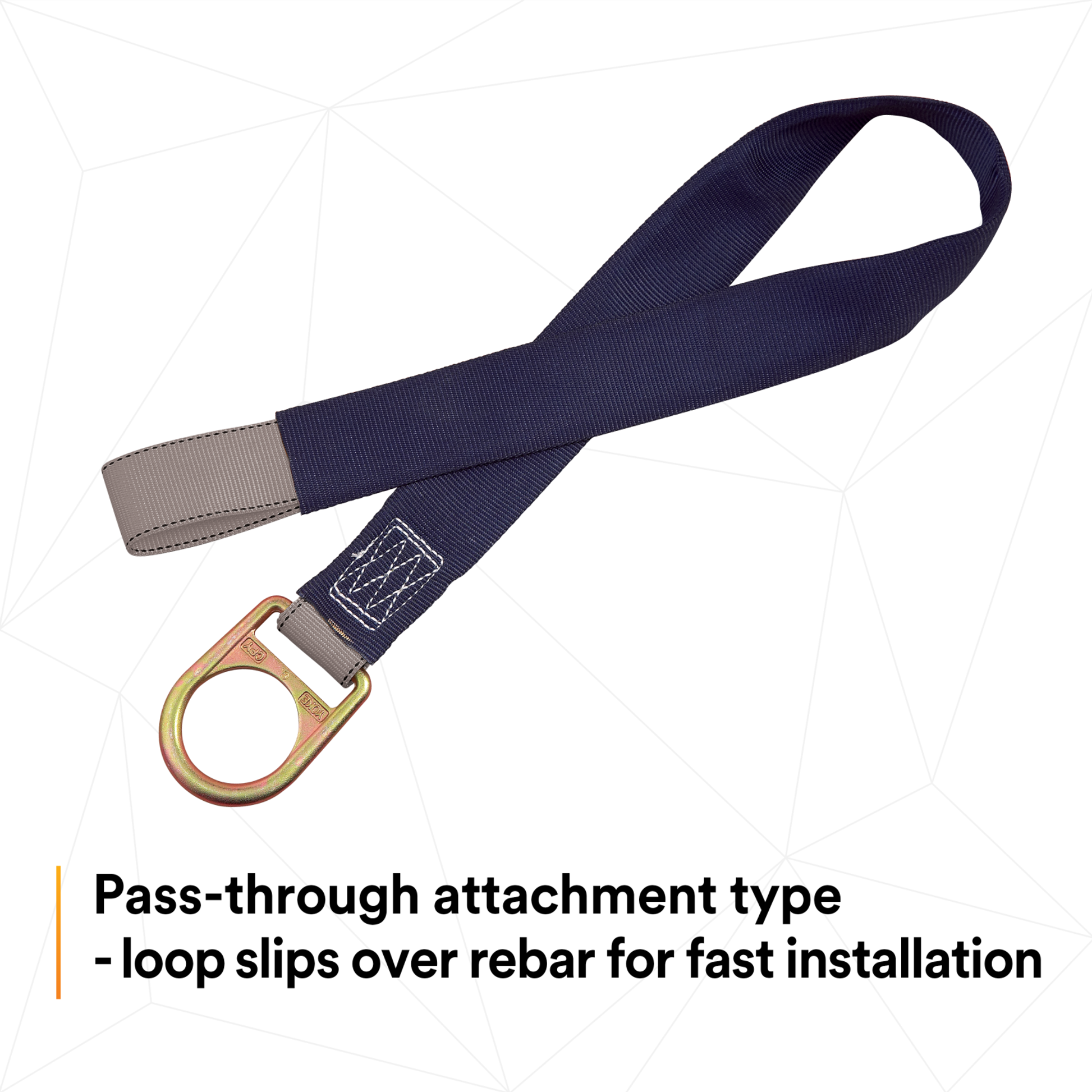 3M DBI-SALA Pass-Thru Web Concrete Strap Anchor with D-Ring - Polyester - 3.5 ft - 2100050