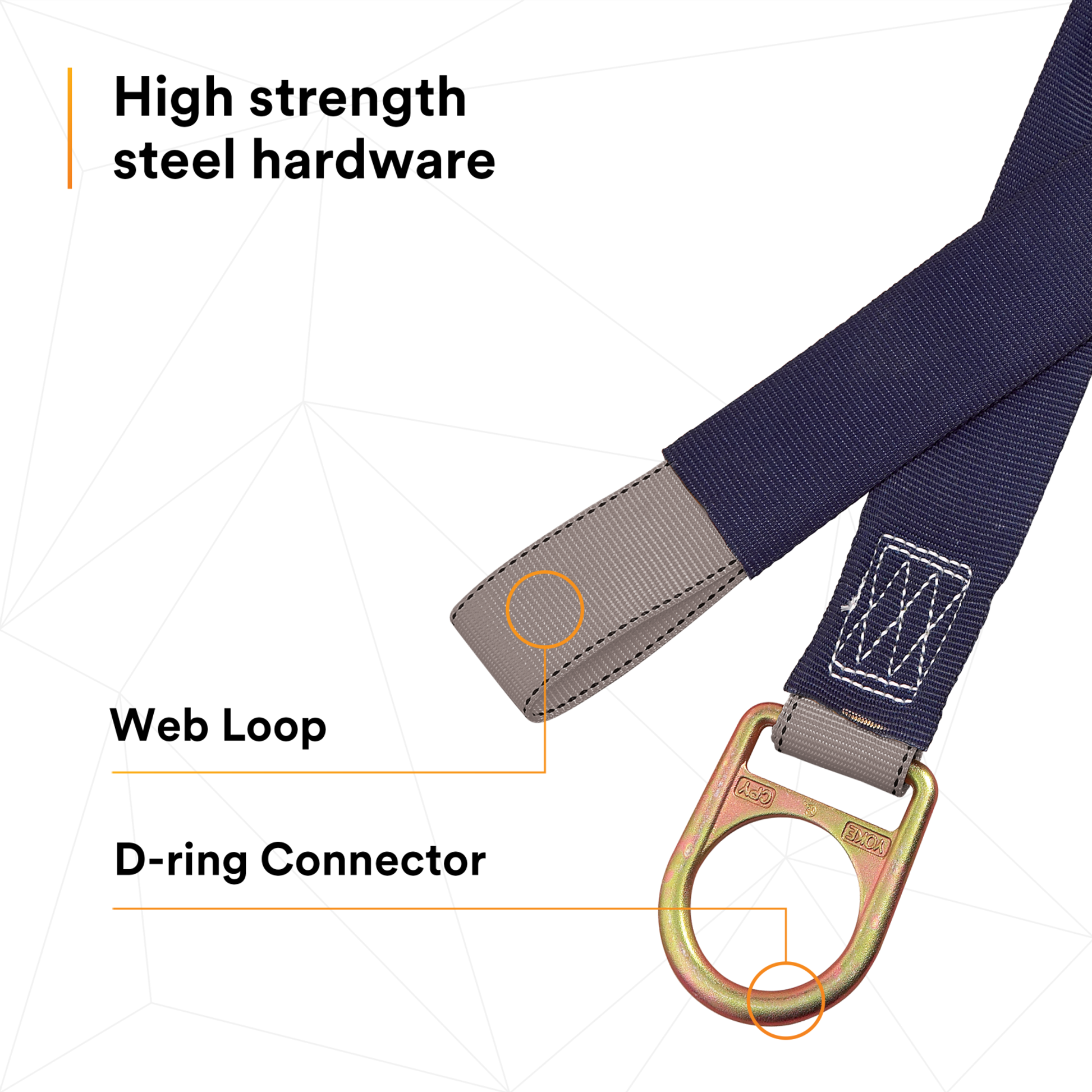 3M DBI-SALA Pass-Thru Web Concrete Strap Anchor with D-Ring - Polyester - 3.5 ft - 2100050