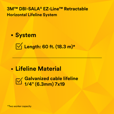 3M DBI-SALA EZ-Line Retractable Horizontal Lifeline System - 7605060