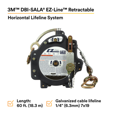 3M DBI-SALA EZ-Line Retractable Horizontal Lifeline System - 7605060