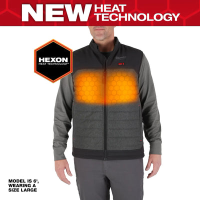 Milwaukee Tools M12 Heated Axis Vest - Complete Kit (Includes Battery) - Gray - XL