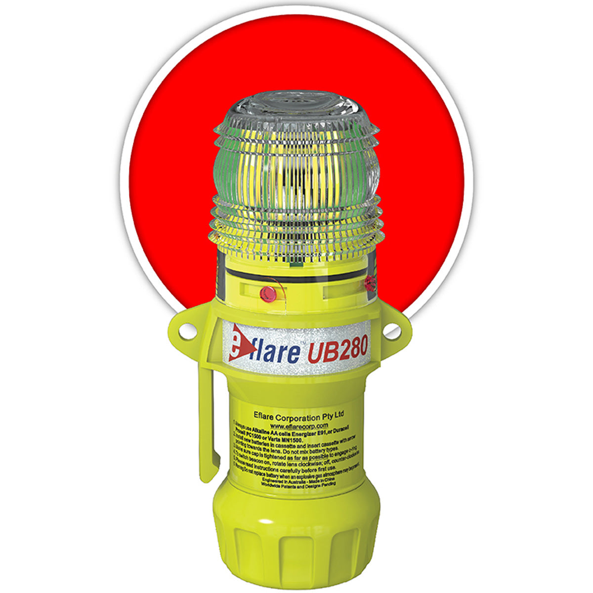 Eflare E-Flare Beacon 6" Safety & Emergency - Flashing / Steady-On Red - - 1/EA - 440-PIP-939-UB280-R