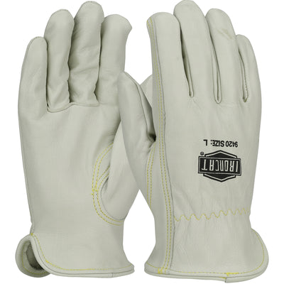 Ironcat Premium Grade Top Grain Cowhide Leather Drivers Glove - Keystone Thumb - Natural - 12/PR - 9420