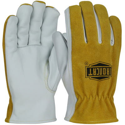 Ironcat AR Top Grain Cowhide Leather Drivers Glove w/Split Back & Para-Aramid Lining - Keystone Thumb - Brown - 12/PR - 9444