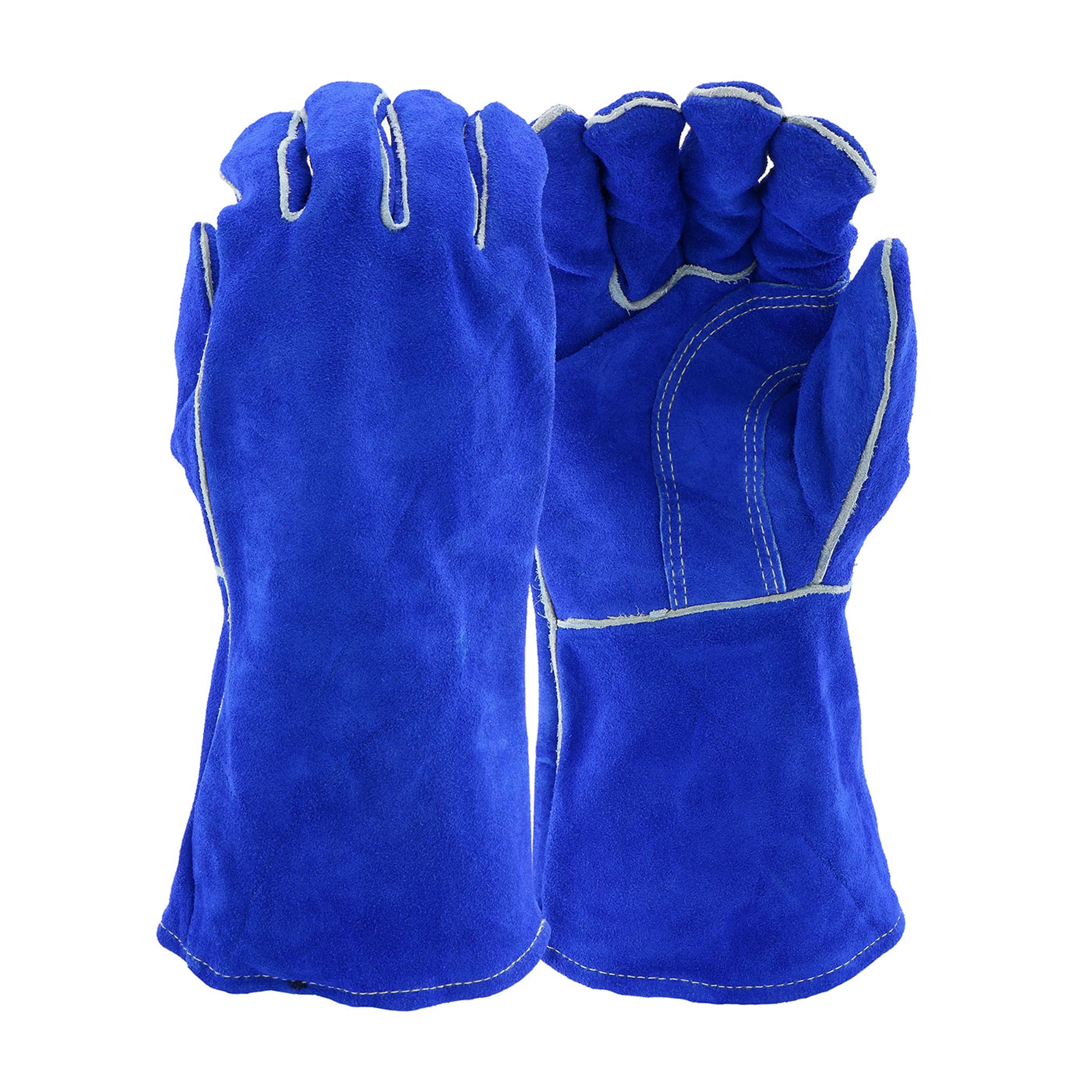 Ironcat Premium Grade Split Cowhide Leather Welder's Glove w/Cotton Lining & Kevlar Stitching - Blue - 1/DZ - 330-WC945