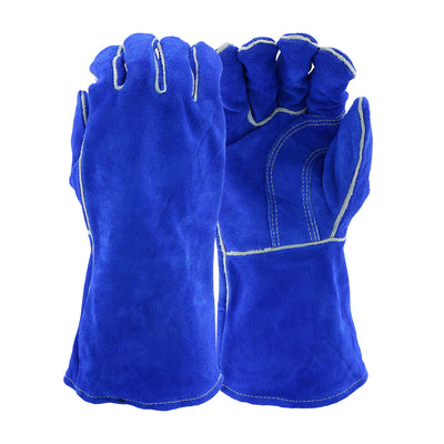 Ironcat Premium Grade Split Cowhide Leather Welder's Glove w/Cotton Lining & Kevlar Stitching - Blue - 1/DZ - 330-WC945