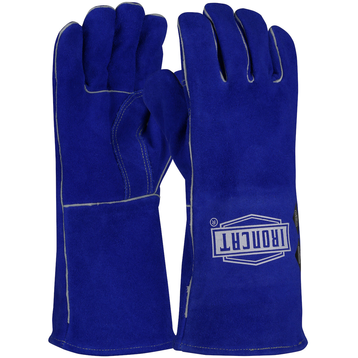 Ironcat AR Premium Grade Split Cowhide Leather Welder's Glove w/Para-Aramid Lining & Kevlar Stitching - Blue - 1/DZ - 946