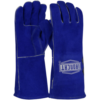 Ironcat AR Premium Grade Split Cowhide Leather Welder's Glove w/Para-Aramid Lining & Kevlar Stitching - Blue - 1/DZ - 946