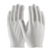 CleanTeam Premium  Light Weight Cotton Lisle Inspection Glove w/Unhemmed Cuff - Men's - White - 1/DZ - 330-PIP97-500