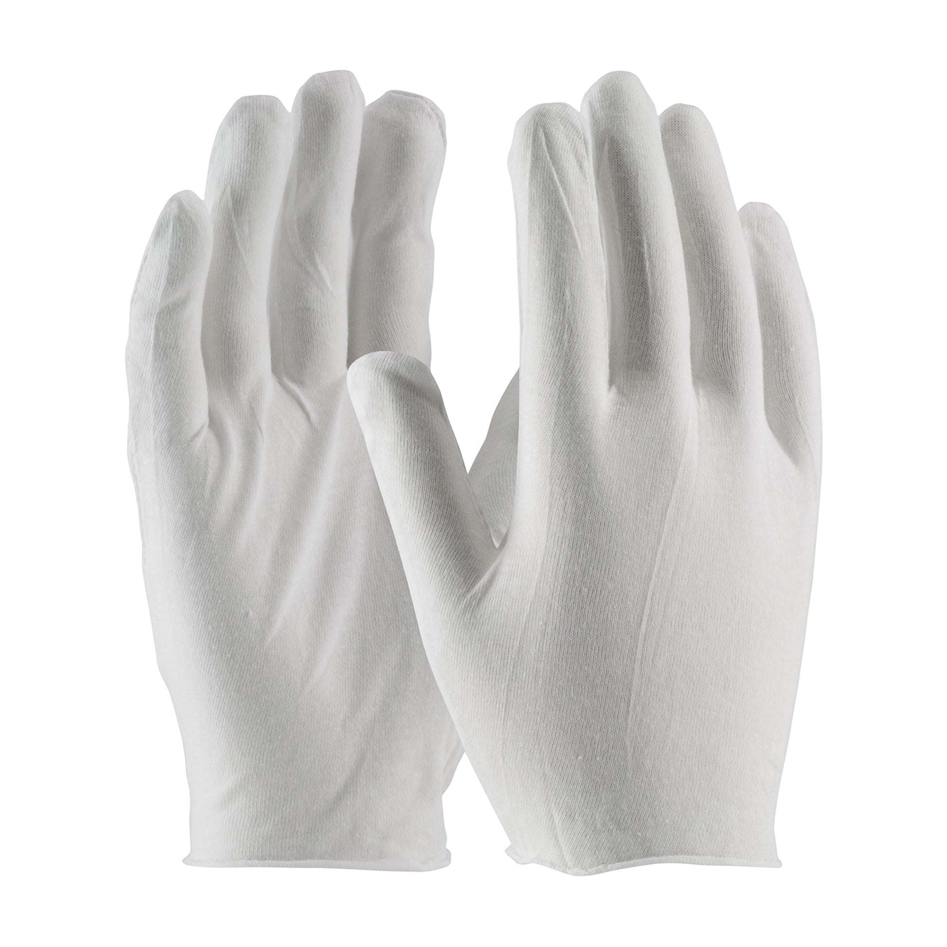 CleanTeam Premium  Light Weight Cotton Lisle Inspection Glove w/Unhemmed Cuff - Men's - White - 1/DZ - 330-PIP97-500