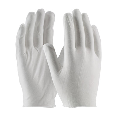 CleanTeam Premium Light Weight Cotton Lisle Inspection Glove w/Unhemmed Cuff - Men's - White - 1/DZ - 330-PIP97-500