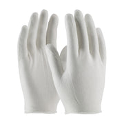 CleanTeam Economy  Light Weight Cotton Lisle Inspection Glove w/Unhemmed Cuff - 9" - White - 1/DZ - 330-PIP97-500I
