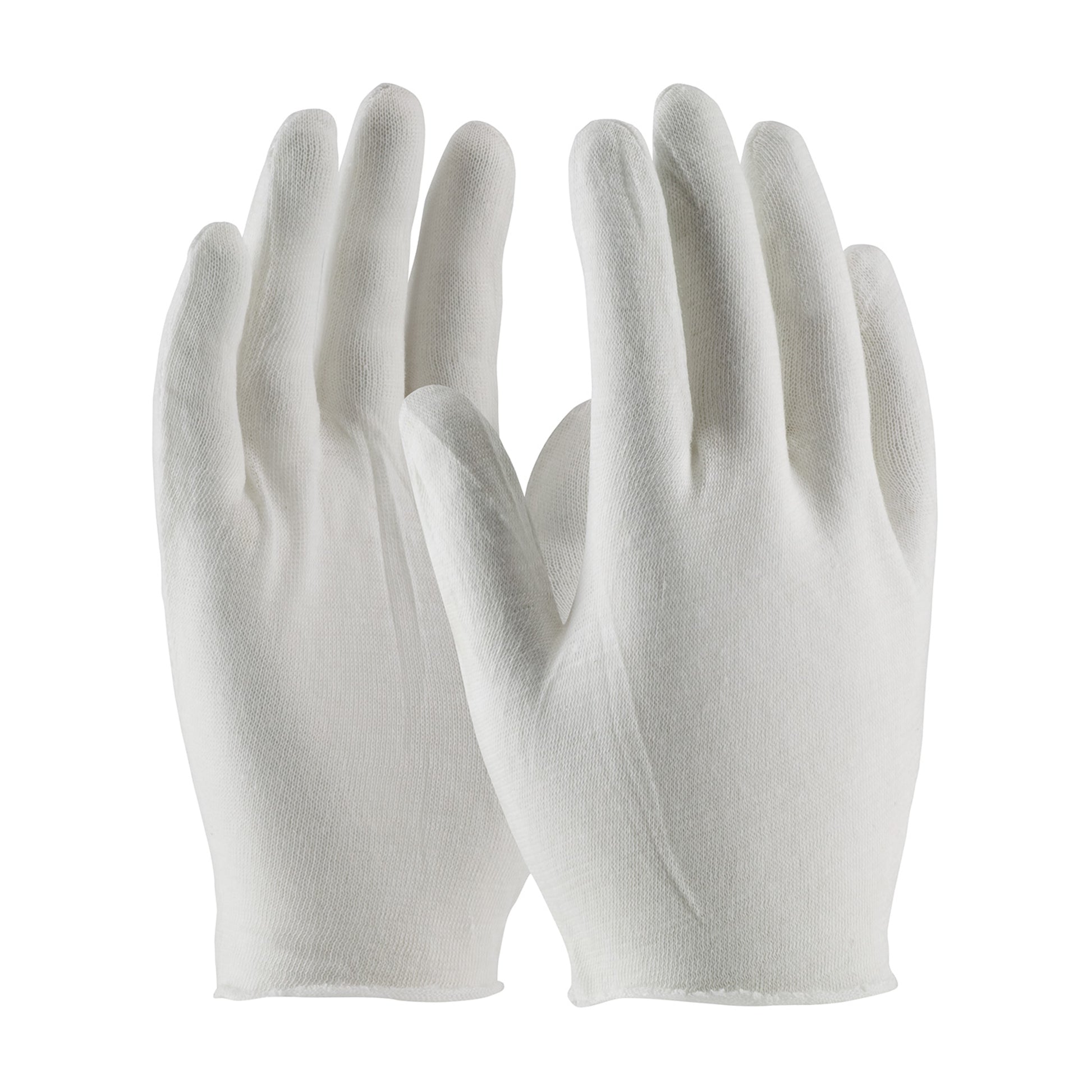 CleanTeam Economy  Light Weight Cotton Lisle Inspection Glove w/Unhemmed Cuff - 9" - White - 1/DZ - 330-PIP97-500I
