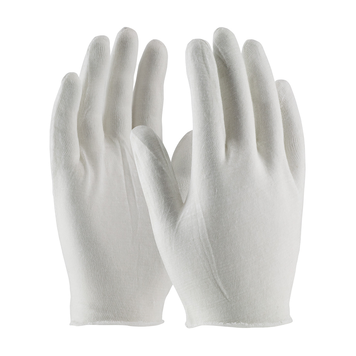 CleanTeam Economy  Light Weight Cotton Lisle Inspection Glove w/Unhemmed Cuff - 9" - White - 1/DZ - 330-PIP97-500I