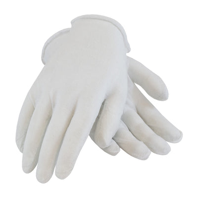 CleanTeam Economy Light Weight Cotton Lisle Inspection Glove w/Unhemmed Cuff - Ladies' - White - 1/DZ - 330-PIP97-501I