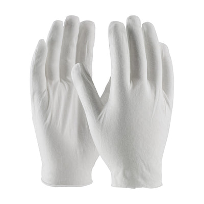 CleanTeam Premium  Light Weight Cotton Lisle Inspection Glove w/Unhemmed Cuff - Jumbo Size - White - 1/DZ - 330-PIP97-500J