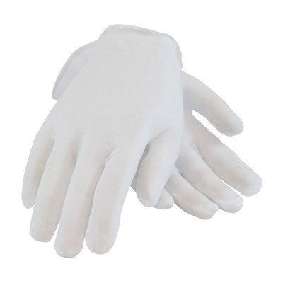 CleanTeam Premium Light Weight Cotton Lisle Inspection Glove w/Unhemmed Cuff - Men's - White - 1/DZ - 330-PIP97-500