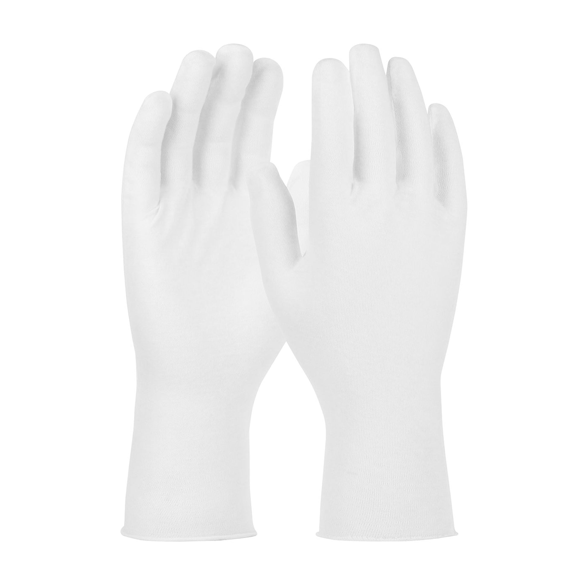 CleanTeam Premium  Light Weight Cotton Lisle Inspection Glove w/Unhemmed Cuff - 12" - White - 1/DZ - 330-PIP97-501/12
