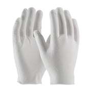 CleanTeam Economy  Light Weight Cotton Lisle / Polyester Inspection Glove w/Unhemmed Cuff - Ladies' - White - 1/DZ - 330-PIP97-511