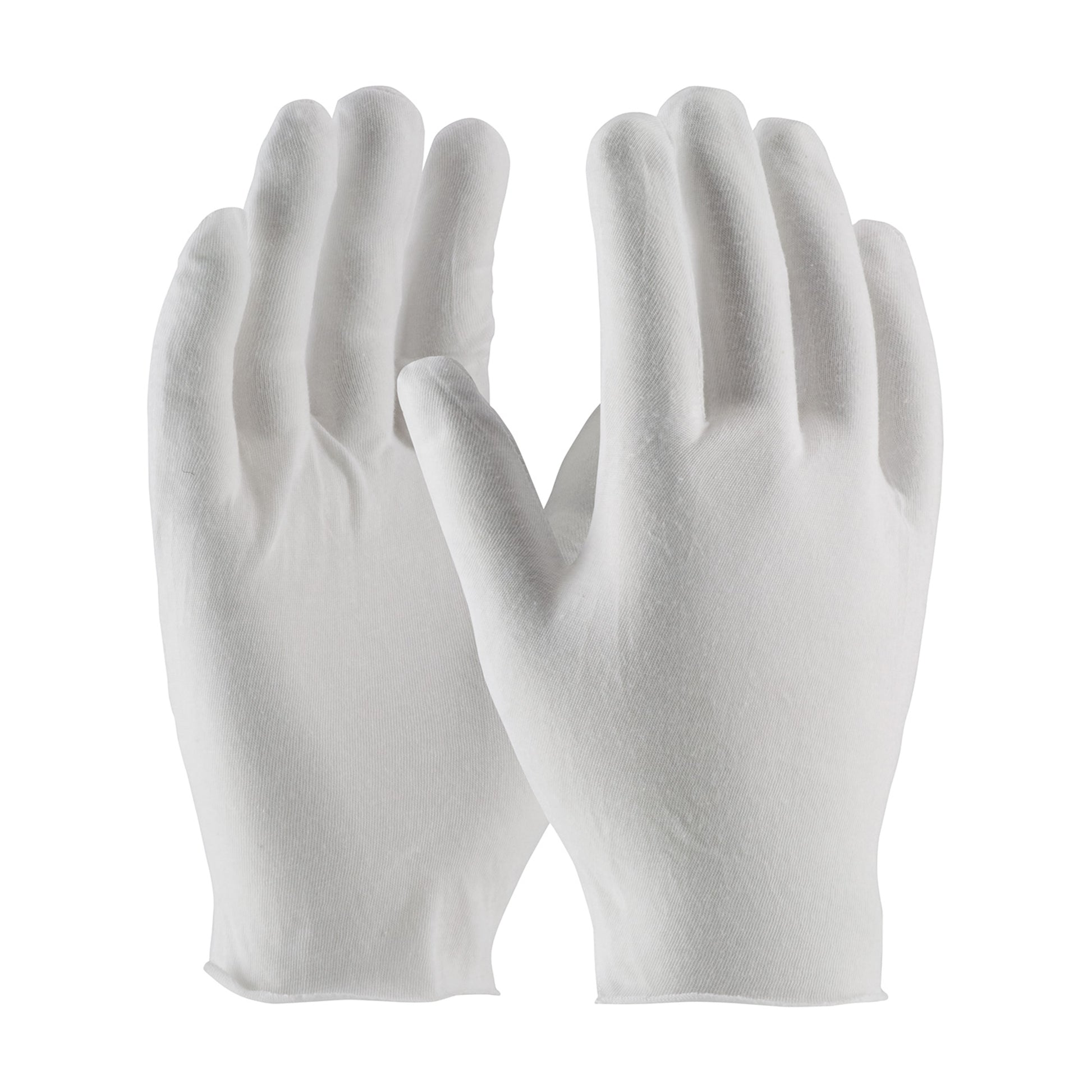 CleanTeam Economy  Light Weight Cotton Lisle / Polyester Inspection Glove w/Unhemmed Cuff - Ladies' - White - 1/DZ - 330-PIP97-511