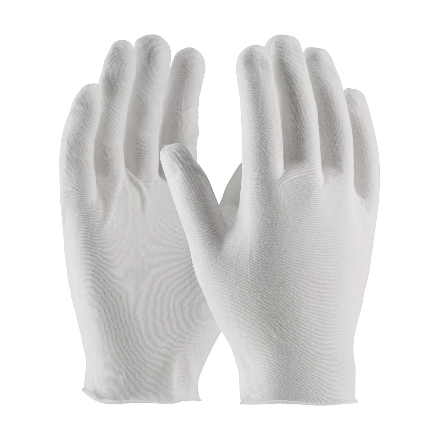 CleanTeam Economy  Light Weight Cotton Lisle / Polyester Inspection Glove w/Unhemmed Cuff - Men's - White - 1/DZ - 330-PIP97-510