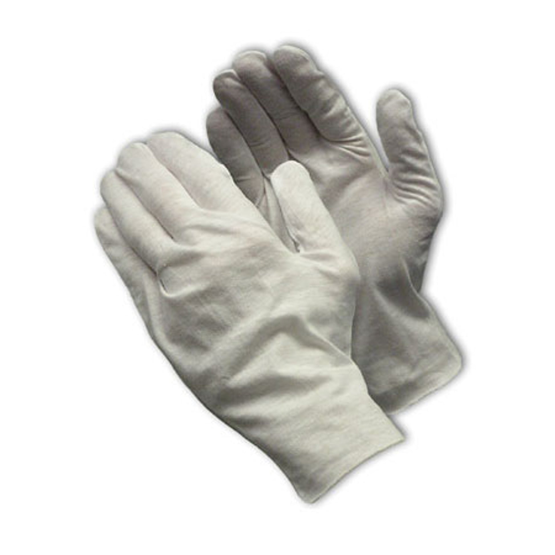 CleanTeam Medium Weight Cotton Lisle Inspection Glove w/Unhemmed Cuff - 10.5" - White - 1/DZ - 330-PIP97-521/10