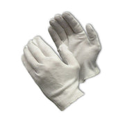 CleanTeam Heavy Weight Cotton Lisle Inspection Glove w/Overcast Hem Cuff - Ladies' - White - 1/DZ - 330-PIP97-541H