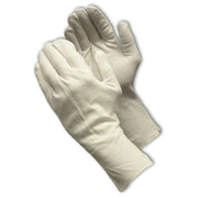 CleanTeam Heavy Weight Cotton Lisle Inspection Glove w/Unhemmed Cuff - 12" - White - 1/DZ - 330-PIP97-541/12