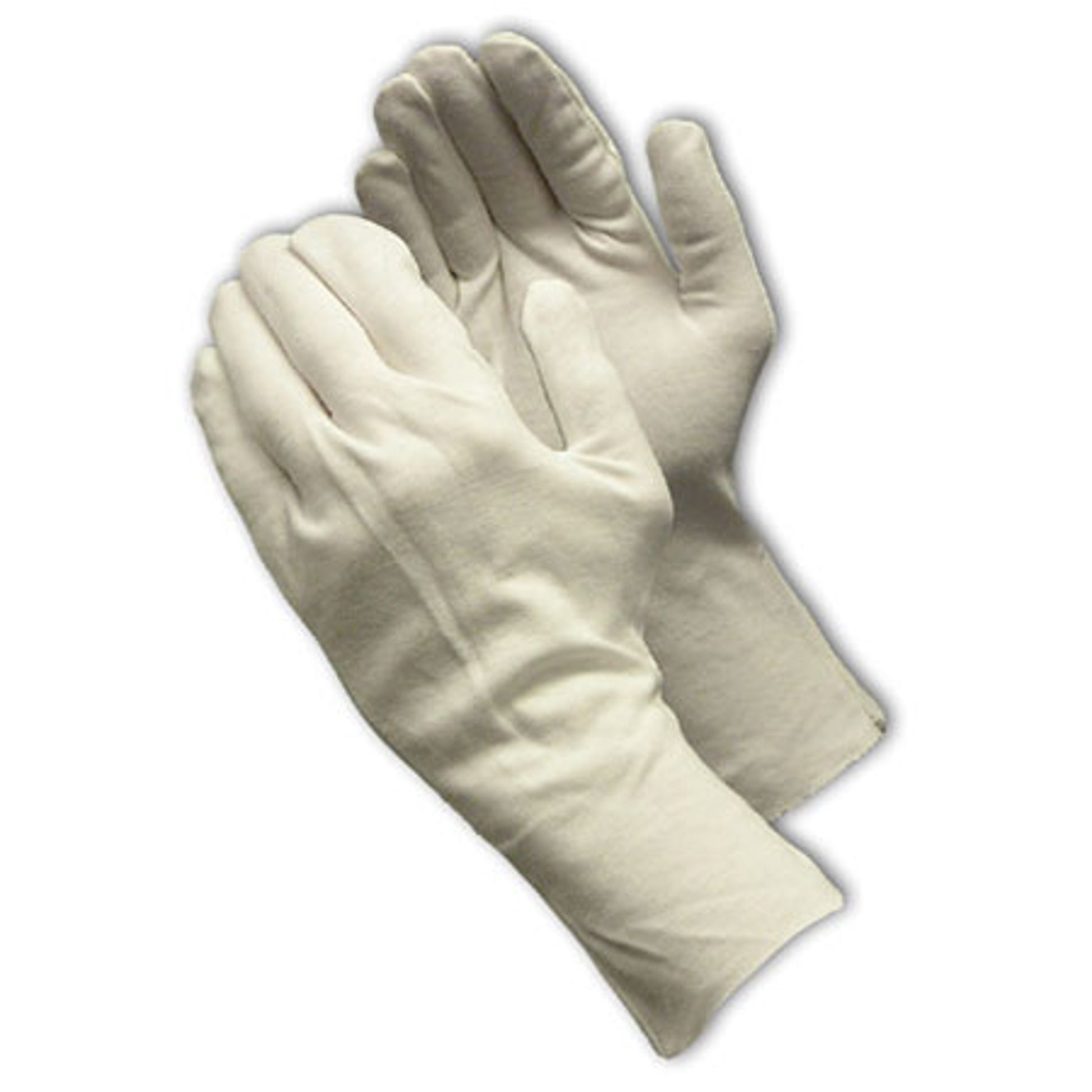CleanTeam Heavy Weight Cotton Lisle Inspection Glove w/Unhemmed Cuff - 12" - White - 1/DZ - 330-PIP97-541/12
