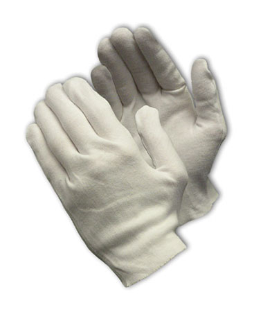 CleanTeam Heavy Weight Cotton Lisle Inspection Glove w/Unhemmed Cuff - Ladies' - White - 1/DZ - 330-PIP97-541