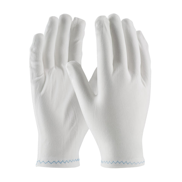 CleanTeam Stretch Nylon Inspection Glove w/Zig-Zag Stitched Rolled Hem - 9" - White - 1/DZ - 330-PIP98-702